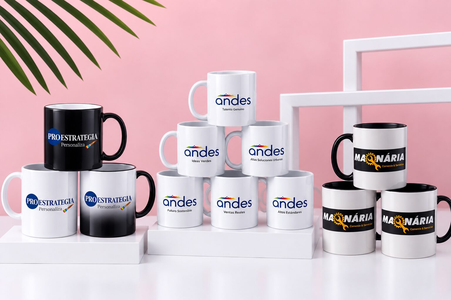 Mugs personalizados con logo empresarial