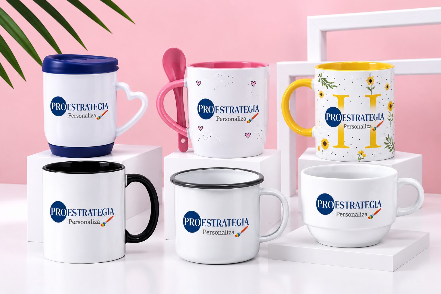Mugs personalizados con logo empresarial